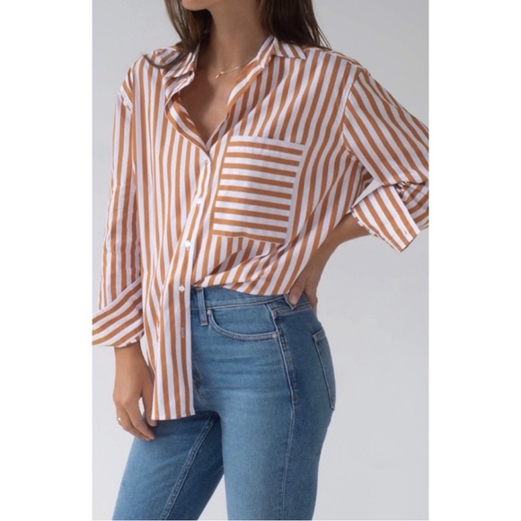 AYR The Deep End Shirt XS Cotton Striped Apertif Oversized Classic Minimalist - Picture 2 of 15